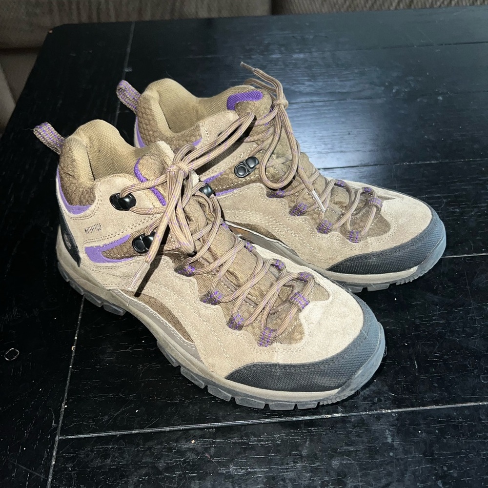 Northside Waterproof Hiking Boots in Tan and Purple